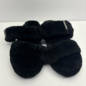 Ugg Fuzzy Black Slide Slippers, size 10, box 33
